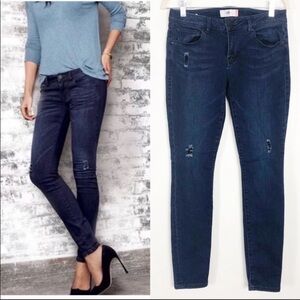 Cabi Womens Skinny Jeans Blue Distressed Stretch Denim Style 3193 Size 0
